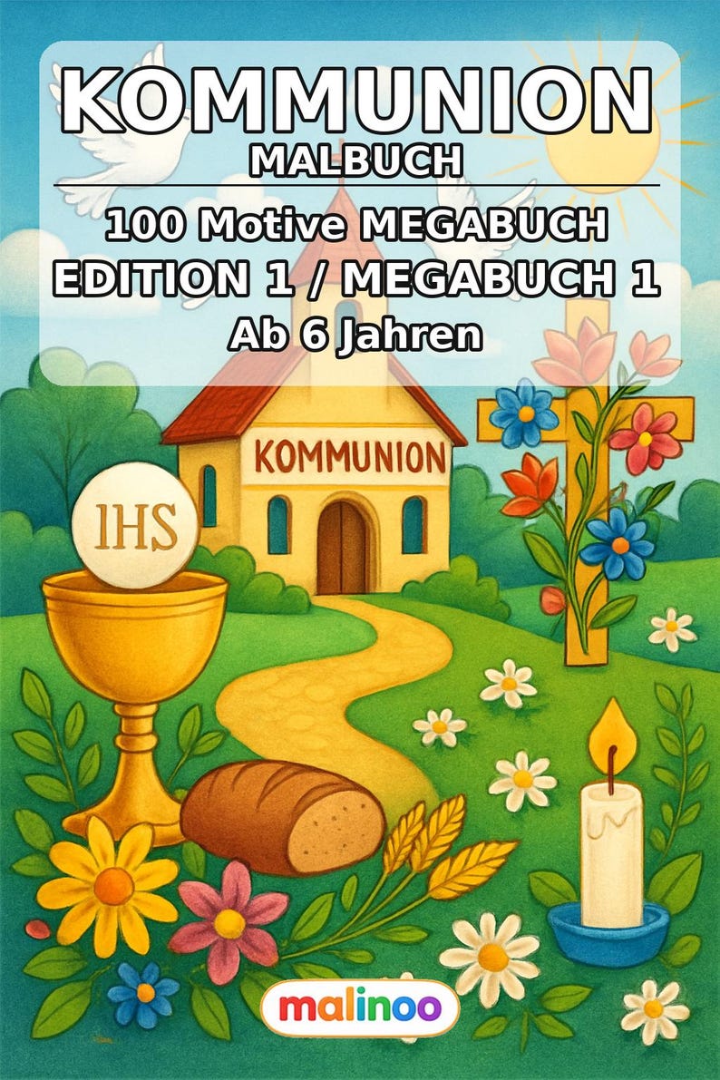 Communion coloring pages for children – Copy templates for daycare centers, after-school programs and childminders – 100 coloring pages (PDF) E1 image 2