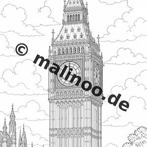 Libro da colorare sull'Europa per bambini - 20 pagine da colorare - Download PDF E1/B3 (DIN-A4) - Bomboniera, Regalo, Festa di compleanno per bambini, Gadget per feste immagine 4