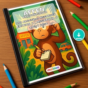 Fogli di puzzle con scimmie da stampare, dagli 8 anni in su – 100 pagine di puzzle – modello stampabile per uso domestico, stampe illimitate (PDF) E1 immagine 1