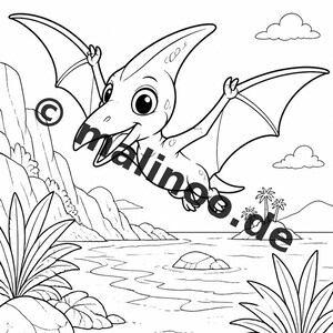 Baby Dinosaurs Coloring Book for Kids – 20 Coloring Pages – PDF Download E1/B3 (DIN-A4) – Party Favor, Gift, Children's Birthday Party, Party Favor image 12