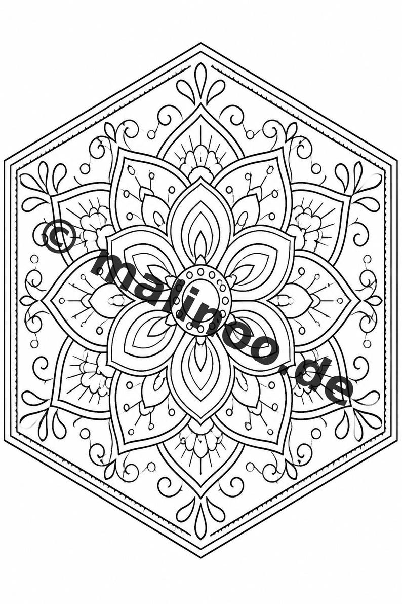 Mandala målarbok PDF nedladdning digitalt – 50 målarbilder för barn – Volym 3 Utgåva 1 (DIN-A4) bild 16
