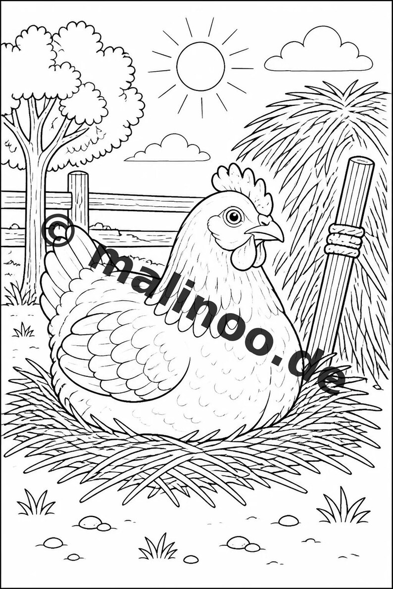 Farm Coloring Book PDF Download Digital – 100 Coloring Pages for Children – MEGA BOOK 01 Edition 1 (DIN A4) image 7