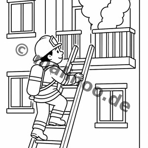 Feuerwehr Comic-Style Malbuch zum Ausmalen für Kinder – ruhige Beschäftigung für Regentage zu Hause – 50 Ausmalbilder (DIN-A4) E2/B1-2 afbeelding 10