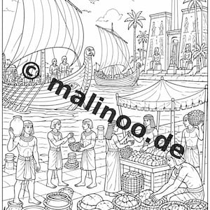 20 Egyptian-themed coloring pages for ages 8 and up – Last-minute gift idea, instant download for printing – Coloring pages (PDF) E4/B3 image 11
