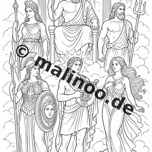 Greece Coloring Book for Kids – 50 Coloring Pages – PDF Download E1/B1 (DIN-A4) – Gift, Travel Activity, Birthday, Activity image 9