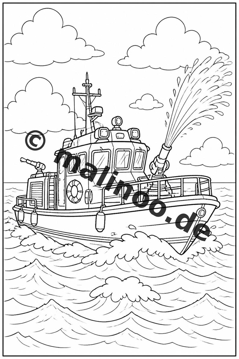 Feuer Malbuch Kinder – 20 Ausmalbilder – PDF Download E1/B3 (DIN-A4) – Mitgebsel, Geschenk, Kindergeburtstag, Gastgeschenk Bild 9