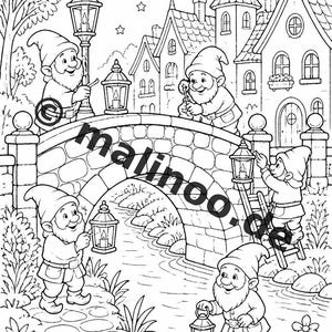 Kolorowanki z elfami dla dzieci – Prezent wielkanocny i element wielkanocnego koszyczka – 50 kolorowanek (PDF) E2/B1 zdjęcie 7
