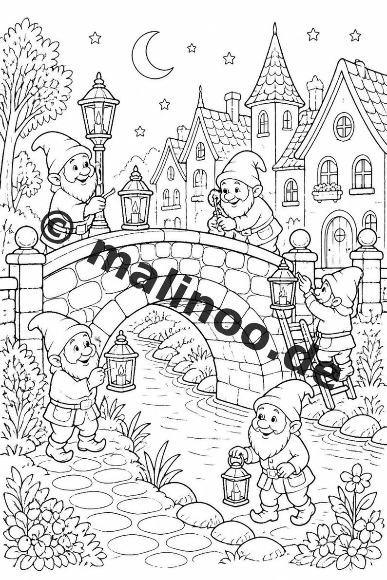 Kolorowanki z elfami dla dzieci – Prezent wielkanocny i element wielkanocnego koszyczka – 50 kolorowanek (PDF) E2/B1 zdjęcie 7