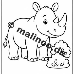 Rhinoceros Activity Book for Children – 100 Puzzle and Activity Pages – PDF Download E1/B1 (DIN-A4) – Gift, Activity, Advent Calendar image 6