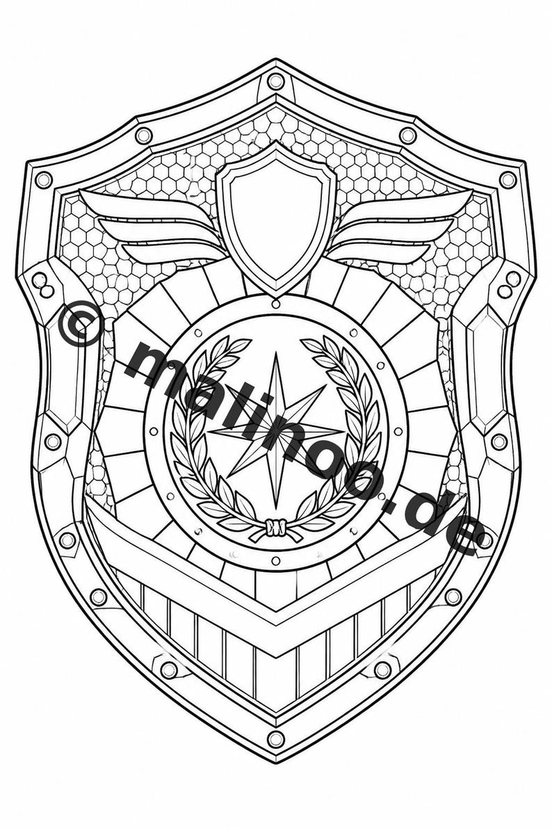 Police Coloring Book for Kids – 100 Coloring Pages – PDF Download E1/B4 (DIN-A4) – Gift, Activity, Advent Calendar, Birthday image 12