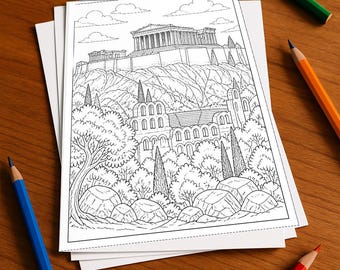 Griechenland Malbuch gedruckt, ungebunden – 100 Ausmalbilder für Kinder – MEGABUCH 03 Edition 1 (DIN-A4)