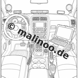 Livro de colorir policial para crianças – 50 páginas para colorir – Download em PDF E1/B5 (DIN-A4) – Presente, atividade para viagens, aniversário, diversão garantida imagem 8