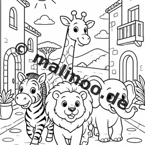 Safari Animals Activity Book for Children – 100 Puzzle and Activity Pages – PDF Download E1/B1 (DIN-A4) – Gift, Activity image 4