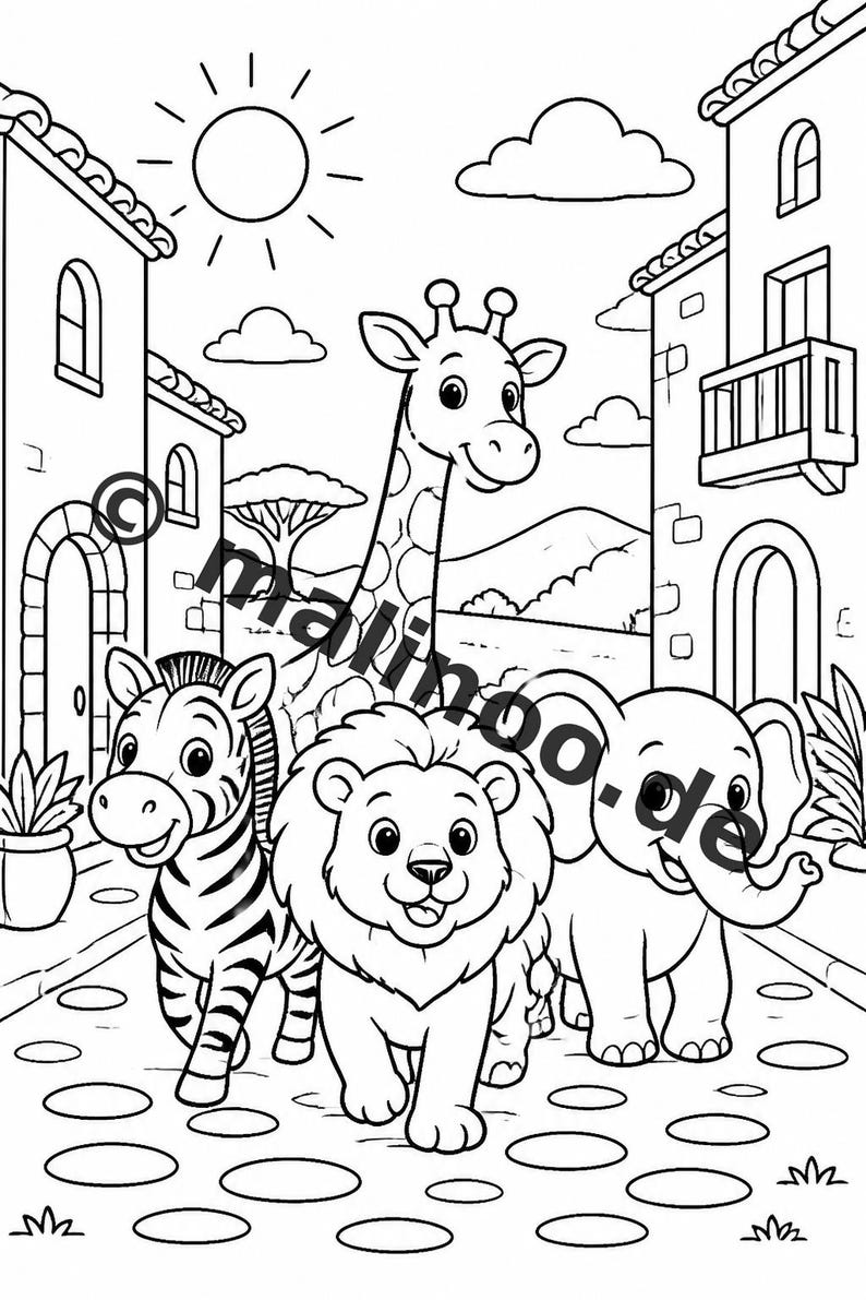 Safari Animals Activity Book for Children – 100 Puzzle and Activity Pages – PDF Download E1/B1 (DIN-A4) – Gift, Activity image 4
