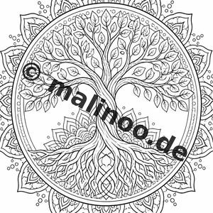 Mandalas Coloring Book for Kids – 50 Coloring Pages – PDF Download E1/B1 (DIN-A4) – Gift, Travel Activity, Birthday, Activity image 15