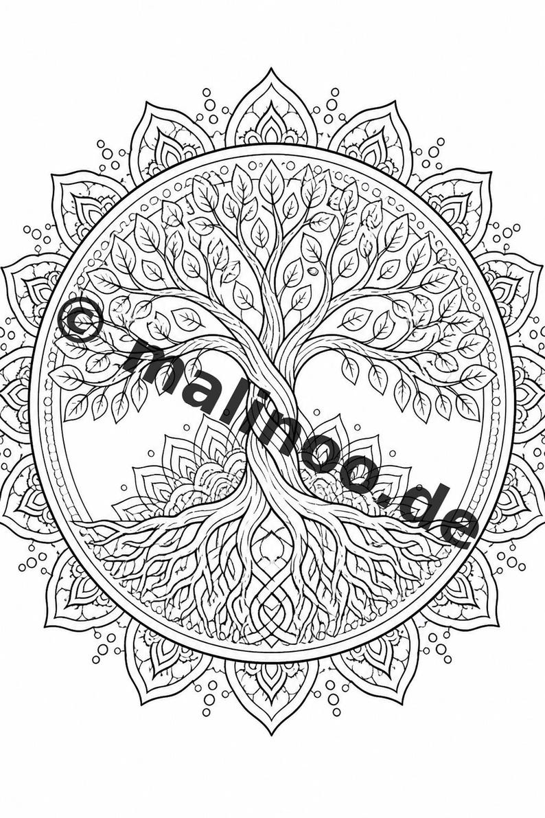 Mandalas Coloring Book for Kids – 50 Coloring Pages – PDF Download E1/B1 (DIN-A4) – Gift, Travel Activity, Birthday, Activity image 15