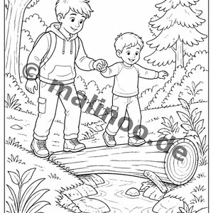 Activities for holidays and camping: Big Brother coloring book to print with 50 coloring pages (PDF) E1/B2 image 10