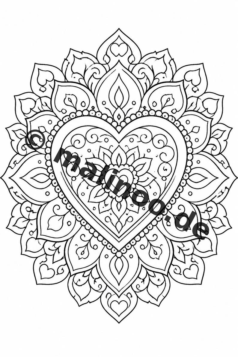Mandalas Coloring Book for Kids – 50 Coloring Pages – PDF Download E1/B1 (DIN-A4) – Gift, Travel Activity, Birthday, Activity image 14