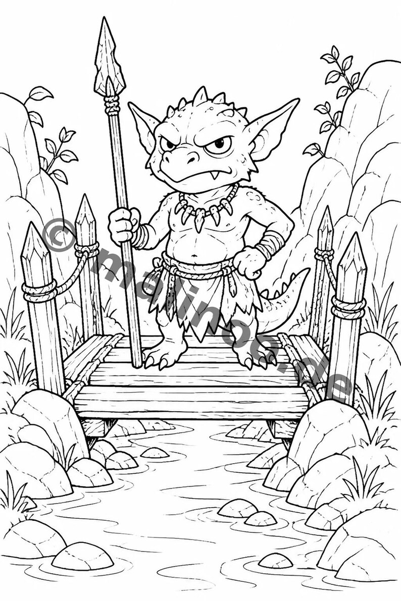 Goblin Coloring Book for Children – Gift Idea for Grandchildren and Godchildren – 100 Coloring Pages (DIN A4) E4 image 10