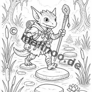 Goblin coloring pages to print for children – Children's activities in restaurants and at the pediatrician's office – 100 coloring pages (PDF) E6 image 9