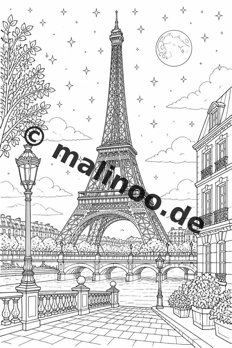 Livre de coloriage Europe pour enfants – 20 pages à colorier – Téléchargement PDF E1/B2 (DIN-A4) – Cadeau d'invité, souvenir de fête d'anniversaire d'enfant image 3