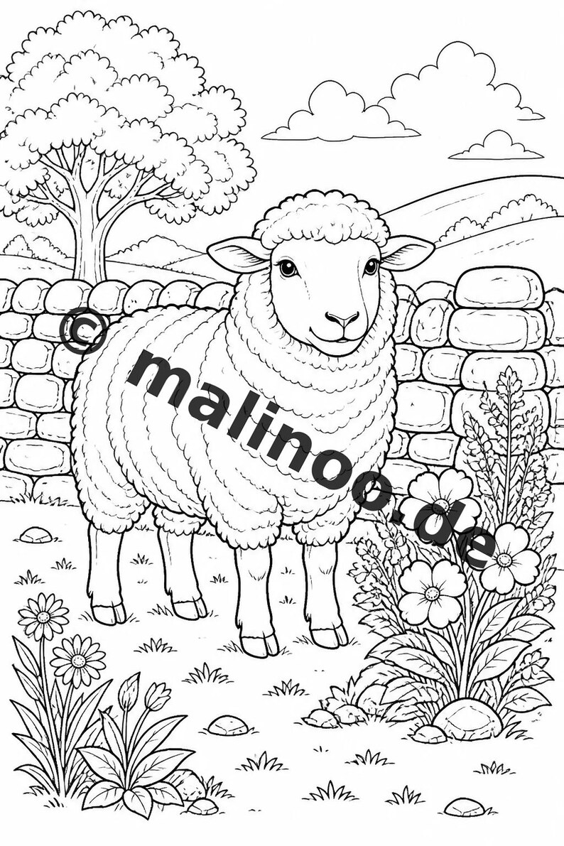 Livro de colorir de animais da fazenda para crianças – 20 páginas para colorir – Download em PDF E1/B3 (DIN-A4) – Lembrancinha de festa, presente, aniversário infantil, lembrancinha de festa imagem 4