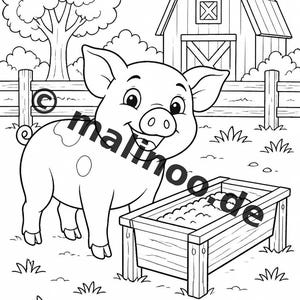 Kolorowanka „Gospodarstwo wiejskie” w formacie PDF do pobrania w wersji cyfrowej – 50 kolorowanek dla dzieci – tom 1, wydanie 1 (DIN A4) zdjęcie 5