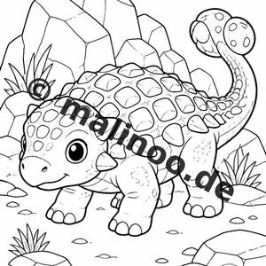 Baby-Dinosaurier Malbuch gedruckt, ungebunden – 100 Ausmalbilder für Kinder – MEGABUCH 01 Edition 1 (DIN-A4) Bild 14