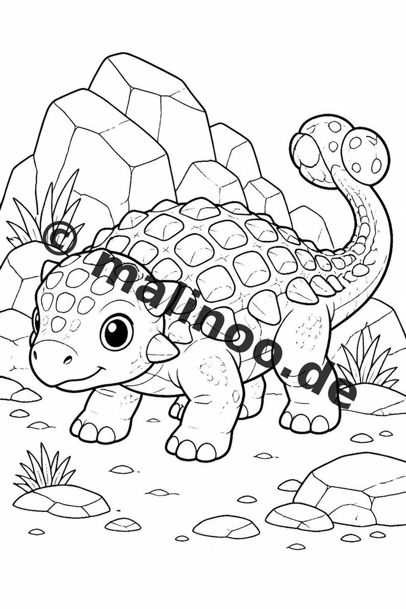 Baby-Dinosaurier Malbuch gedruckt, ungebunden – 100 Ausmalbilder für Kinder – MEGABUCH 01 Edition 1 (DIN-A4) Bild 14