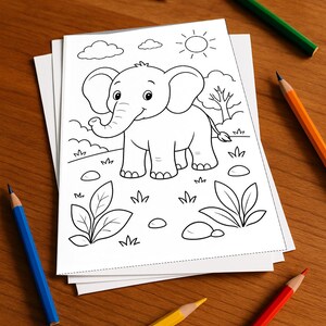 Elephant Activity Book for Children – 100 Puzzle and Activity Pages – Printed + Loose E1/B1 (DIN A4) – Gift, Activity, Advent Calendar image 1