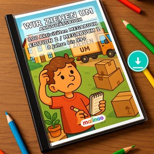 100 We gaan verhuizen! Puzzels voor kinderen vanaf 8 jaar – Kindertafel voor bruiloften, doopfeesten en communies – Activiteitenboek als PDF E1 afbeelding 1