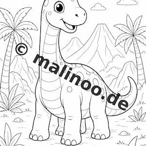 Baby Dinosaur Coloring Book PDF Download Digital – 20 Coloring Pages for Children – Book 02 Edition 1 (DIN A4) image 9