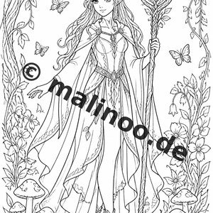 Pequeno presente de aniversário para crianças: Livro de colorir criativo de fadas com 50 páginas para colorir (PDF) E2/B1 imagem 6