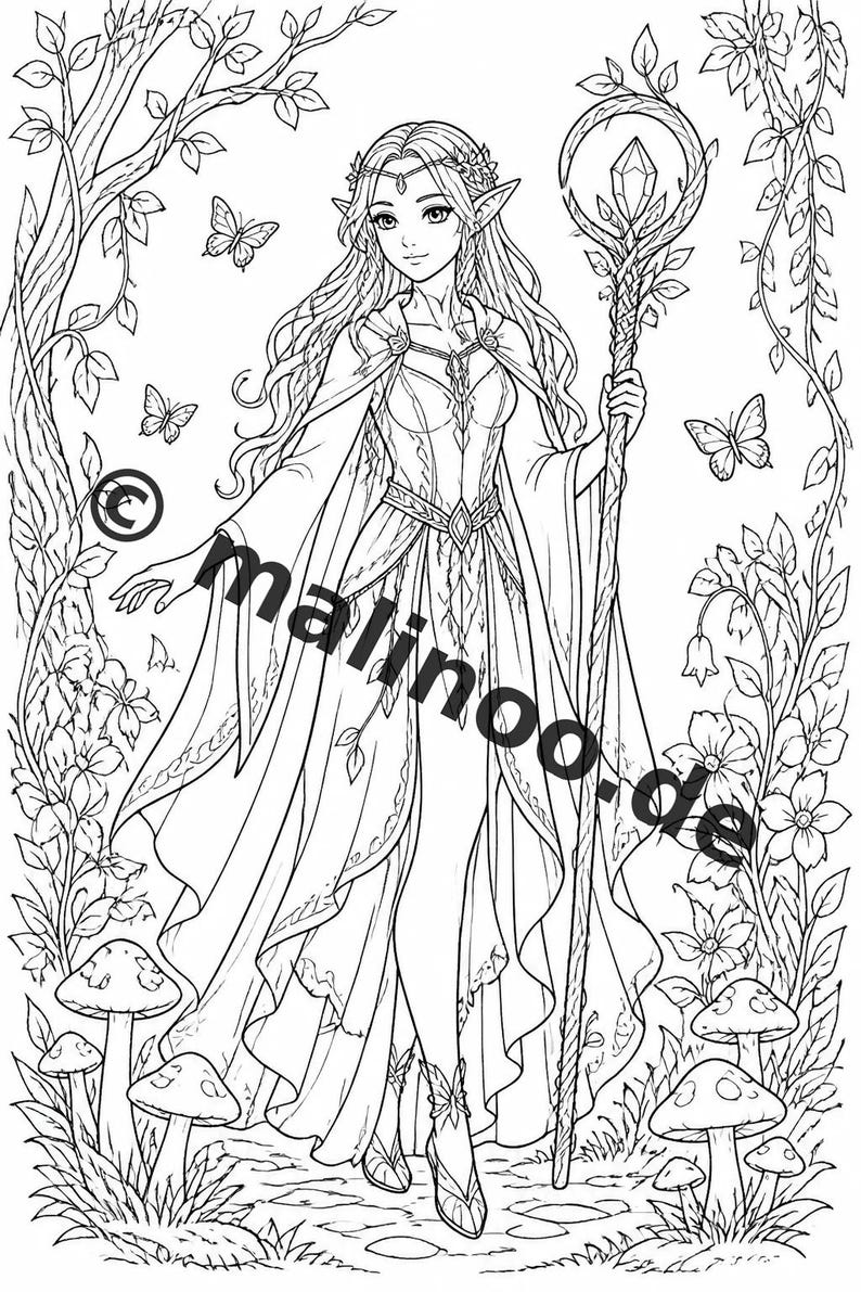 Pequeno presente de aniversário para crianças: Livro de colorir criativo de fadas com 50 páginas para colorir (PDF) E2/B1 imagem 6