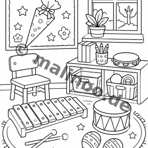 My First Day of School Creative Coloring Book for Ages 6 and Up – 100 Pictures to Color – Gift for Siblings on Birth (PDF) E2 image 7