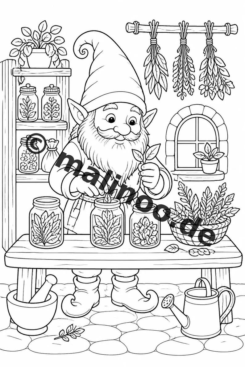 Wichtel Malbuch PDF Download digital – 100 Ausmalbilder für Kinder – MEGABUCH 01 Edition 1 (DIN-A4) image 9