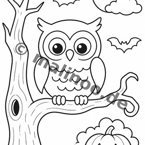 Halloween coloring pages for children – a quiet activity for rainy days at home – 100 coloring pages (PDF) E1 image 5
