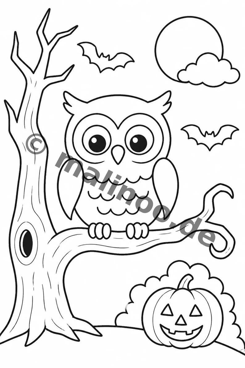 Halloween coloring pages for children – a quiet activity for rainy days at home – 100 coloring pages (PDF) E1 image 5