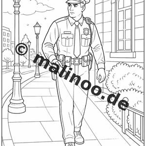 Police Coloring Book PDF Download Digital – 20 Coloring Pages for Children – Book 02 Edition 1 (DIN-A4) image 5