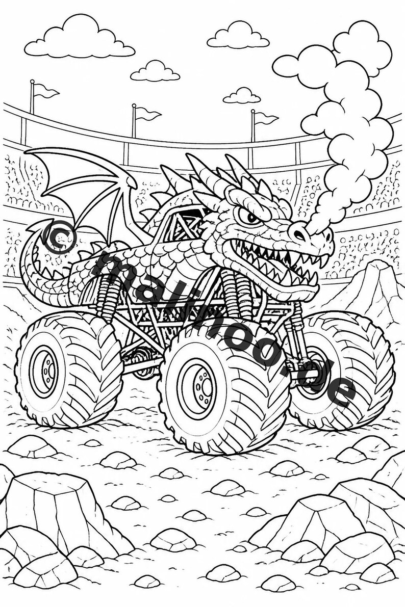 Monster Trucks Activiteitenboek voor Kinderen – 100 Puzzel- en Activiteitenpagina's – Gedrukt + Losse pagina's E1/B1 (DIN A4) – Cadeau, Activiteitenboek afbeelding 6