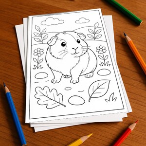 Activiteitenboek met cavia's voor kinderen – 100 puzzel- en activiteitenpagina's – Gedrukt + losse pagina's E1/B1 (DIN A4) – Cadeau, Activiteitenboek afbeelding 1
