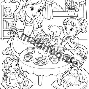 Große Schwester Malvorlagen für Kinder – fördert Feinmotorik und Konzentration – 20 Ausmalbilder (PDF) E1/B3 Bild 6