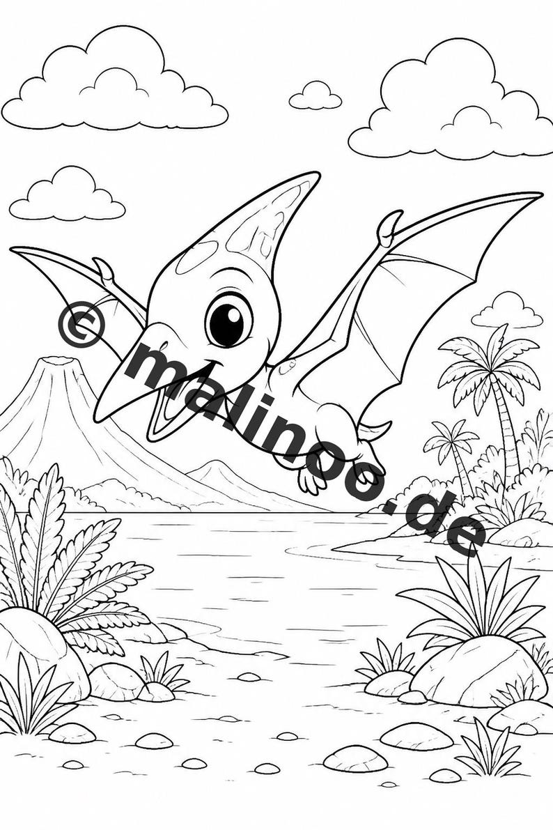 Baby Dinosaur Coloring Book PDF Download Digital – 20 Coloring Pages for Children – Book 02 Edition 1 (DIN A4) image 12