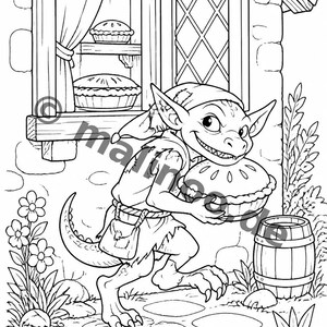 Goblin Coloring Book for Children – Gift Idea for Grandchildren and Godchildren – 100 Coloring Pages (DIN A4) E4 image 4