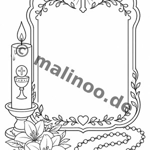 Communion coloring pages for children – Copy templates for daycare centers, after-school programs and childminders – 100 coloring pages (PDF) E1 image 7
