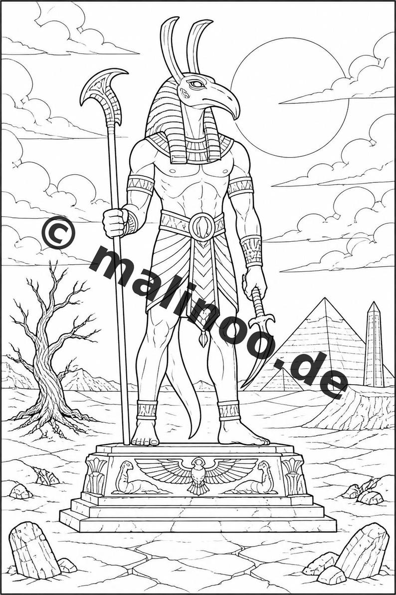 Libro para colorear de Egipto en formato PDF (descarga digital): 50 páginas para colorear para niños – Volumen 1, Edición 1 (DIN-A4) imagen 12