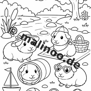 Activiteitenboek met cavia's voor kinderen – 100 puzzel- en activiteitenpagina's – Gedrukt + losse pagina's E1/B1 (DIN A4) – Cadeau, Activiteitenboek afbeelding 5