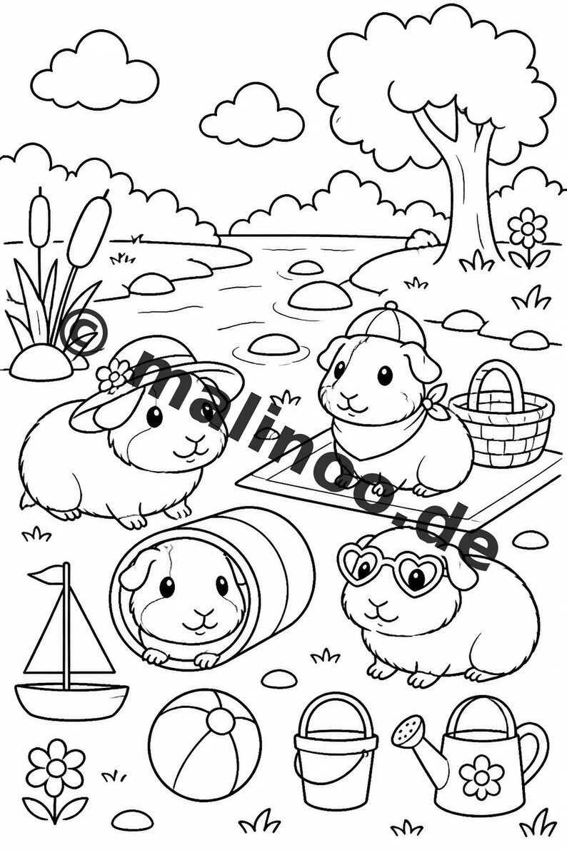 Activiteitenboek met cavia's voor kinderen – 100 puzzel- en activiteitenpagina's – Gedrukt + losse pagina's E1/B1 (DIN A4) – Cadeau, Activiteitenboek afbeelding 5