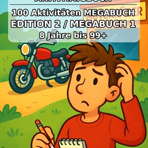 Motorcycle Activity Book for Children – 100 Puzzle & Activity Pages – Bound or Loose, Edition 02 (DIN A4) – Gift, Activity image 2