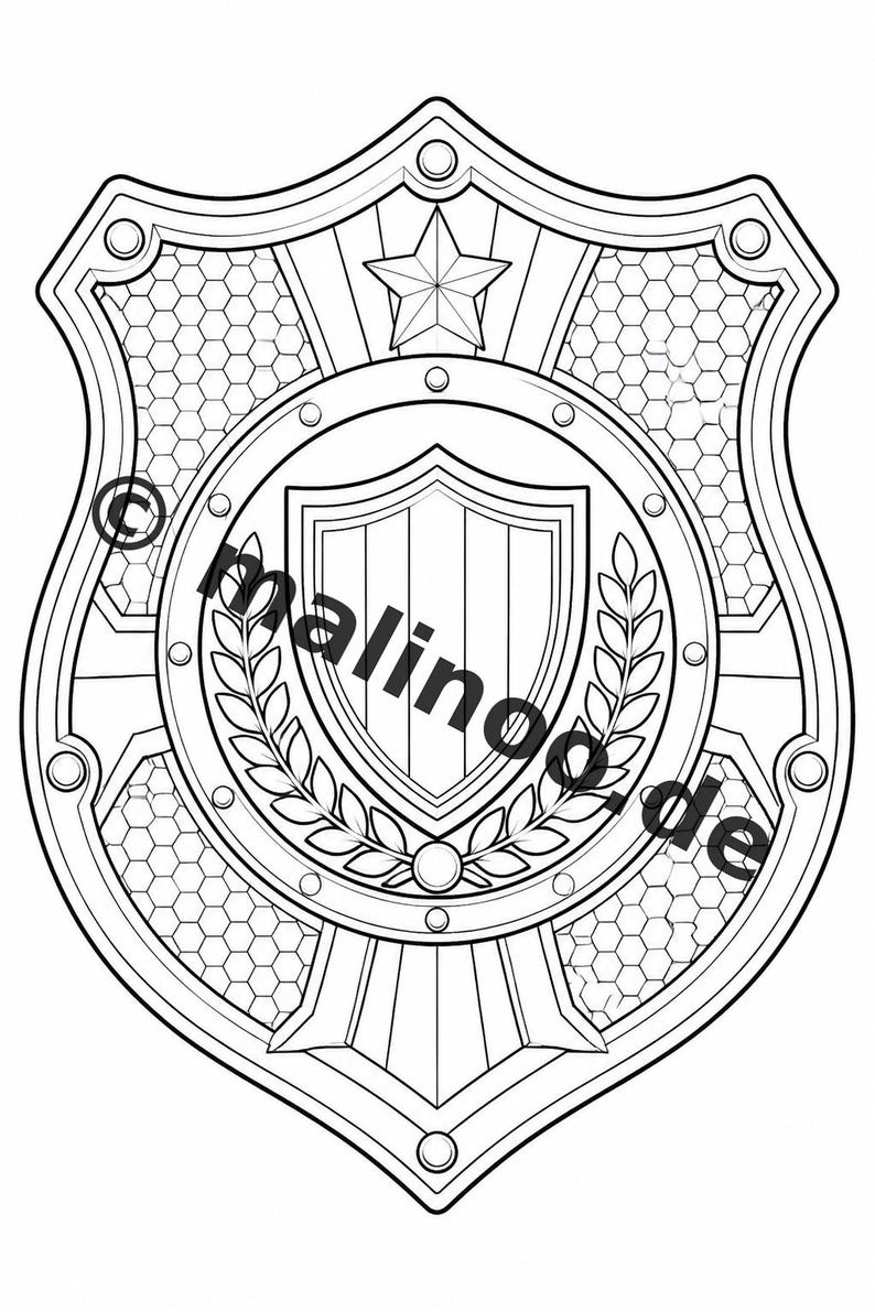 Police Coloring Book PDF Download Digital – 20 Coloring Pages for Children – Book 02 Edition 1 (DIN-A4) image 12